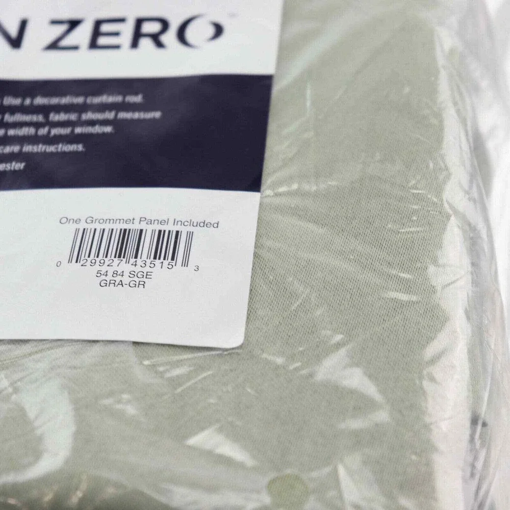 Sun Zero Sage Green Grommet Curtain Panel 54 x 84 SGE GRA-GR Blackout NEW